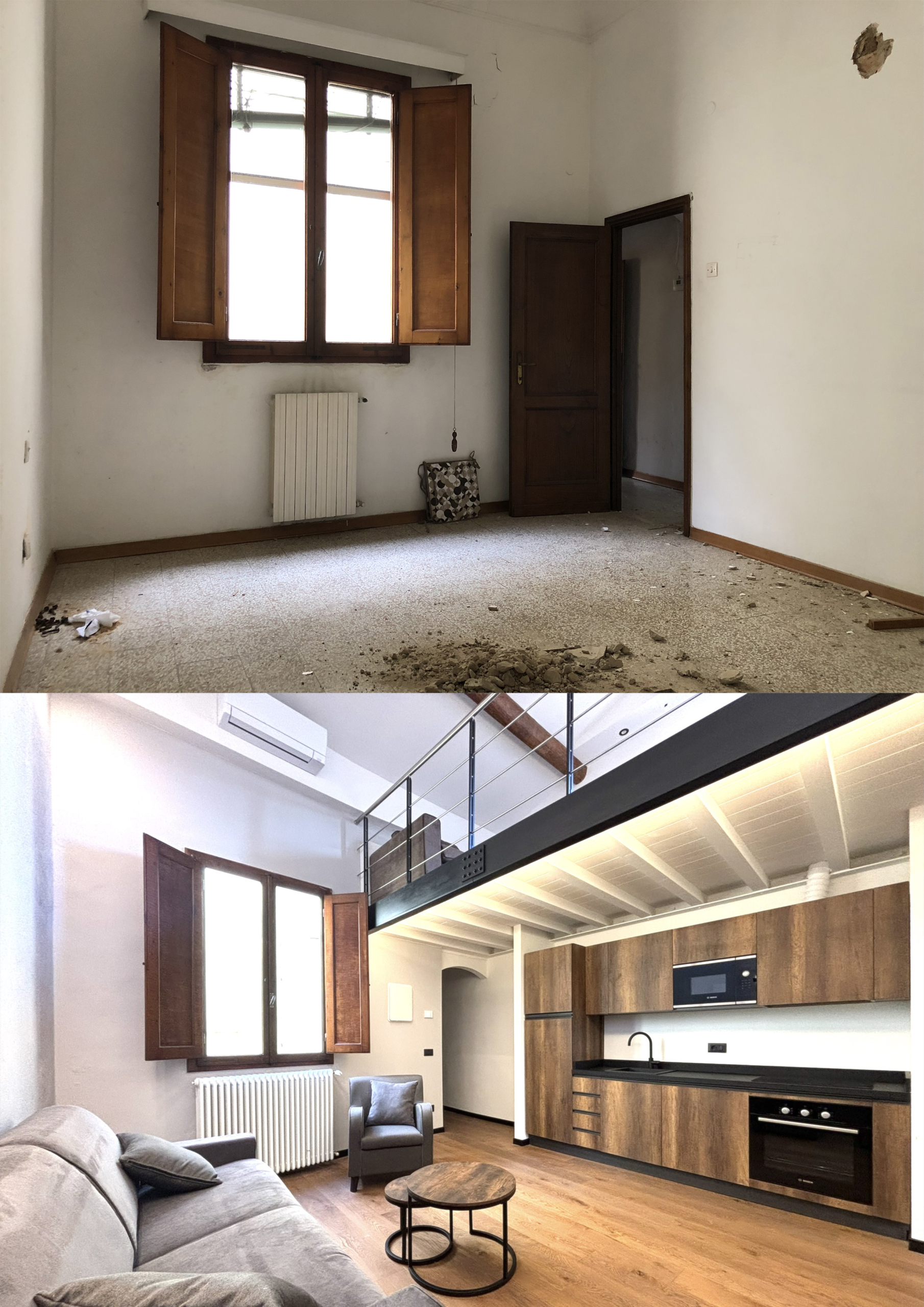 Prima e dopo Orto Industrial Living