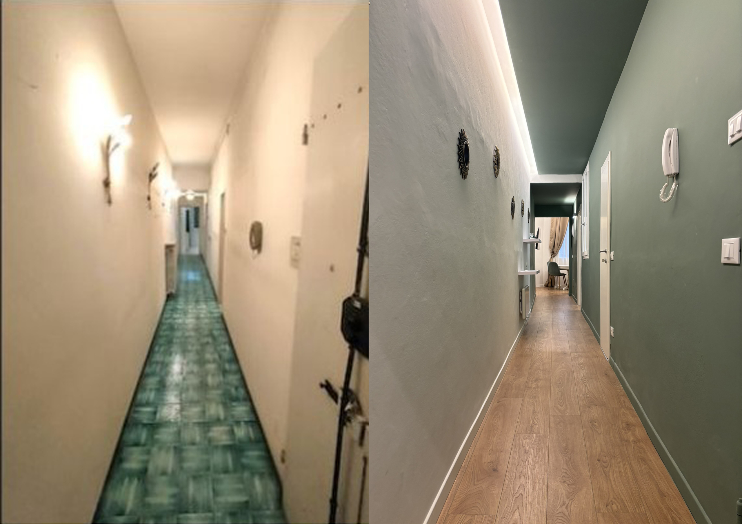 Prima e dopo Green Ghibellina -Corridoio